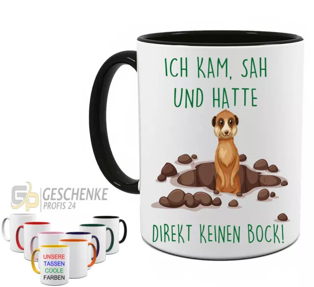 Bedruckte Lustige Kaffeetasse Mit Spruch Ich Kam Sah Und Hatte Kein Bock Tasse