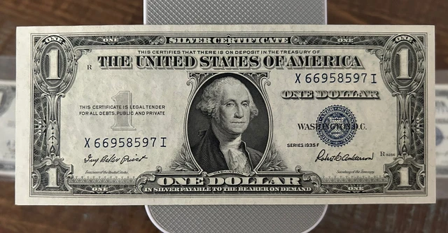 1935 F $1 Silver Certificate, Blue Seal. Uncirculated & Crisp!