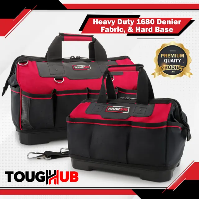 Hard Base Tool Bag 14" & 18" Heavy Duty Tool Storage Bag with Multi Pockets. UK