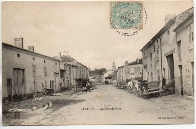 FAULX - Meurthe et Moselle - CPA 54 - la grande rue - attelage