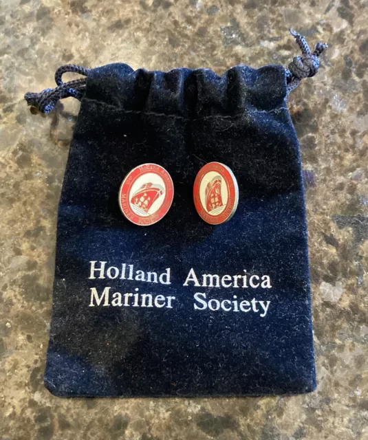 2 x Holland America Mariner Society 50 Cruise Lapel Pin / Brooch / Badge