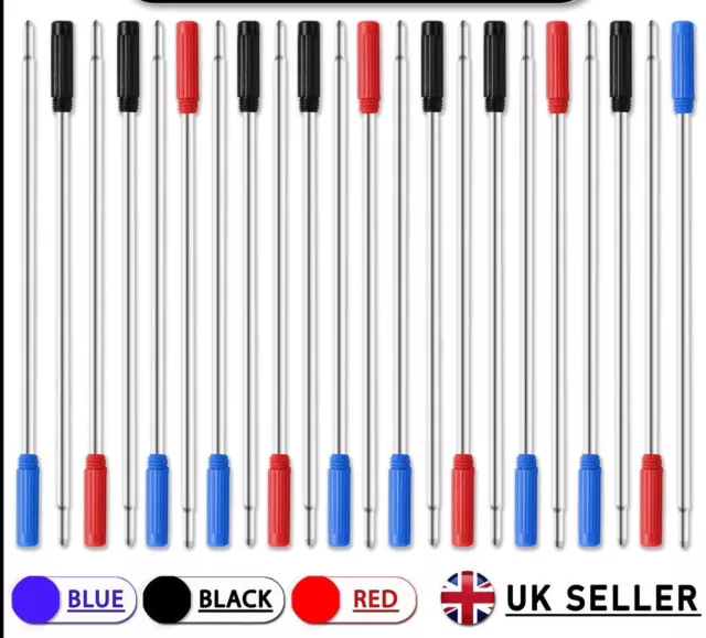 Cross Compatible Medium Ink Ballpoint Pen Refill Black Blue Red Refills UK