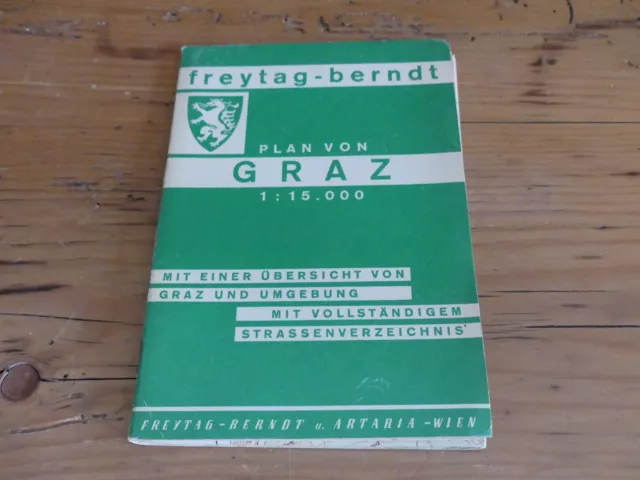 freytag-berndt / Artaria-Wien - Plan von Graz 1: 15000 - alter Stadtplan Graz