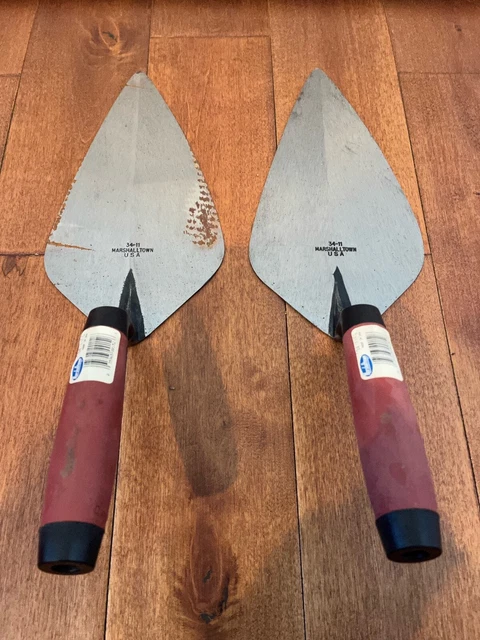 2 PACK, MARSHALLTOWN 34-11 DURASOFT HANDLE LONDON/BRICK TROWEL  11x5-3/4in USA