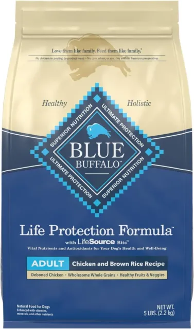 Blue Buffalo Life Protection Formula Natural Adult Dry Dog Food, Chicken and 5LB