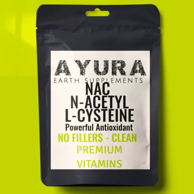 NAC N-Acetyl- Cysteine 1200mg daily dosage*  Amino Acid Capsules AYURA