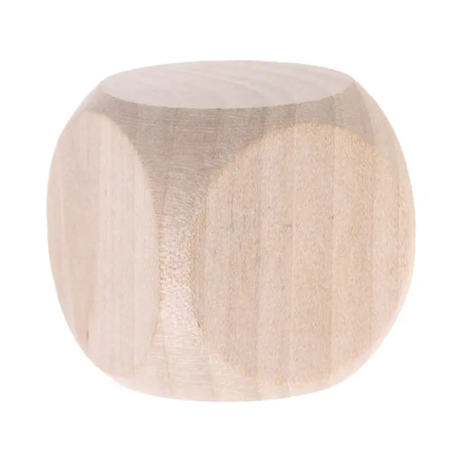 Blank Wooden Dice Unfinished Square Block 6 Sided Wood Cubes with Rounded Corner
