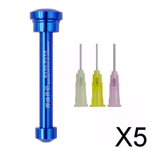 5X Welding Soldering Oil Pusher Plunger with 3 Tips Portable Welding Oil