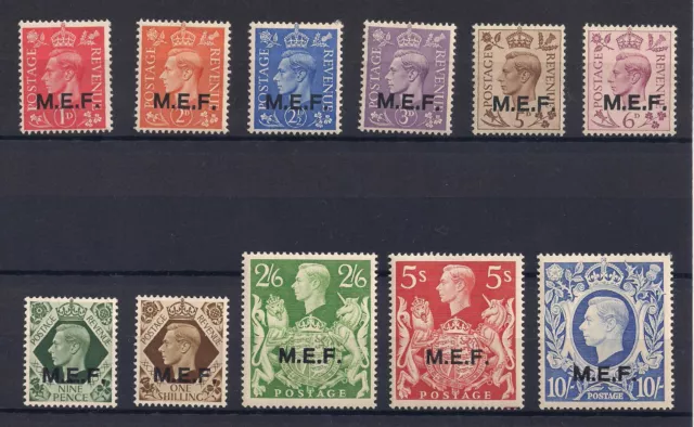 BRITISH OCCUPATION OF ITALIAN COLONIES M.E.F. opts on 1942 set of 11 very fine