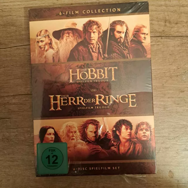 Hobbit-Triologie-Herr der Ringe-Triologie-6 Filme-DVD-Neu-