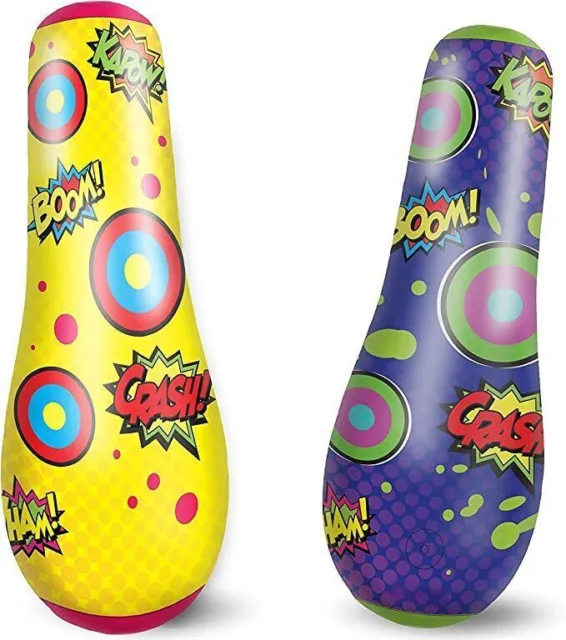JOYIN 47" Inflatable Bopper Punching Bag with Bounce-Back Action for Kids 2 Pack