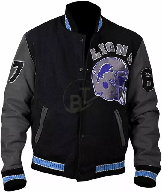 Beverly Hills Cop Detroit Lions Axel Foley Vintage Wool - Leather Sleeves Jacket