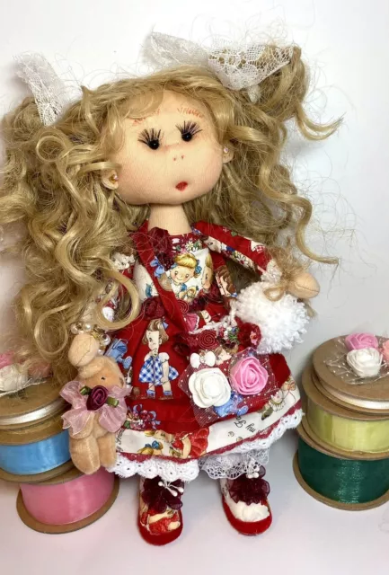 HANDMADE RAG DOLL Samira 10 5 OOAK Artist Collectable Interior