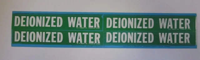 BRADY37002 Pipe Marker, DEIONIZED WATER, White on Green,  Lot of 168 Labels