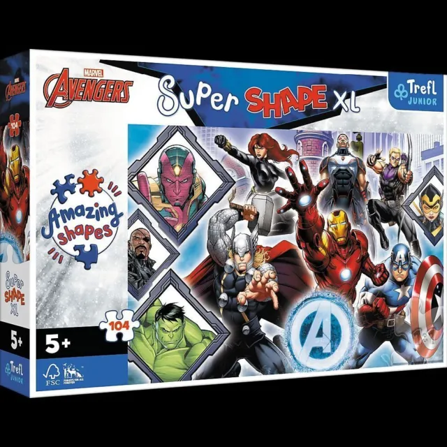 Junior Super Shape XL Puzzle 104 Teile - Marvel Avengers Spiel Kartonage 50018