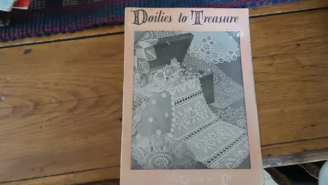 Vintage Pattern Book DOILIES TO TREASURE #1600 Crochet