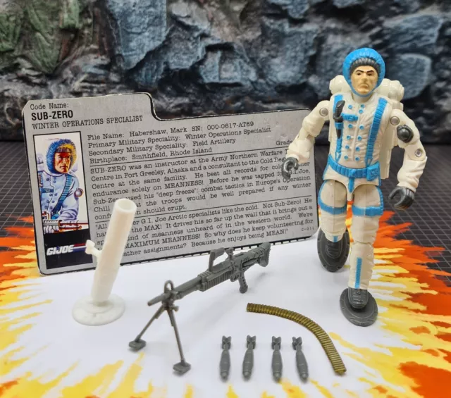 Vintage Hasbro GI Joe Action Force Sub Zero (v1) 1990 Complete with File Card