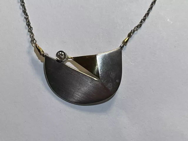 Platin-/Gold-Collier mit Brillant besetzt