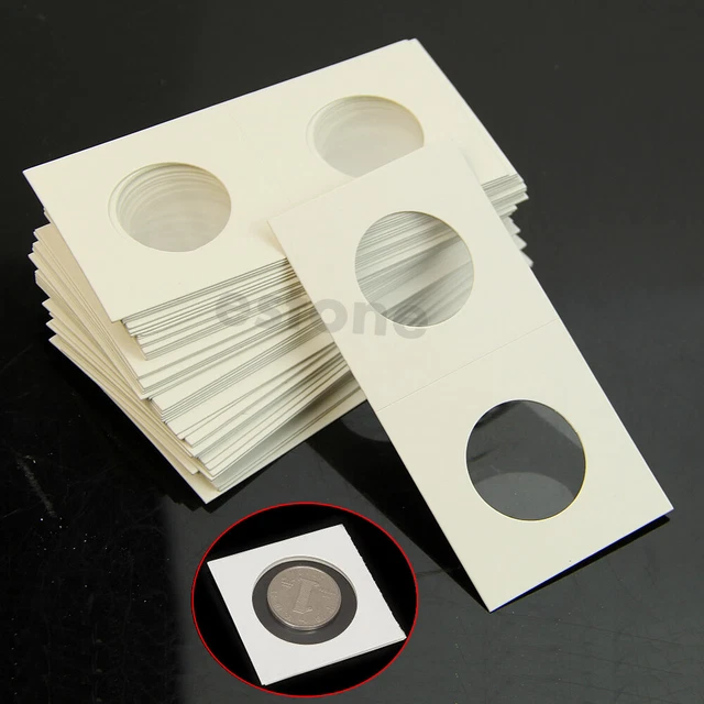 50pcs 23mm Lighthouse Stamp Coin Holders Cover for Case Storage 2X2" Flip New