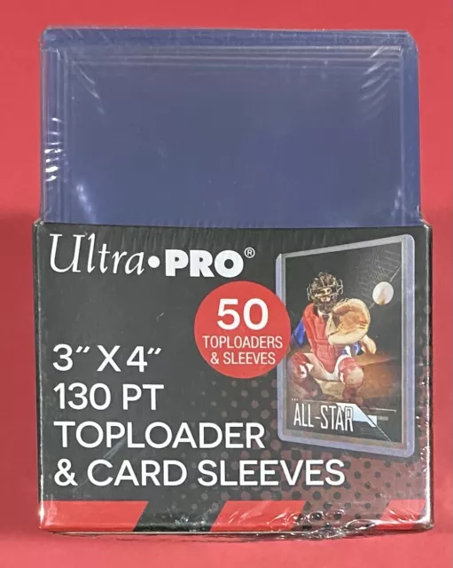 50 Ultra Pro Thick 3" x 4" Toploaders 130 pt + 50 Thick Card Sleeves #15285 🔥
