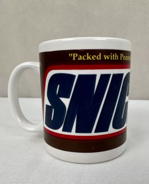 VINTAGE Snickers - Coffee Mug Cup Brown & Red Candy Bar Logo 1997 M&M Mars  91/1