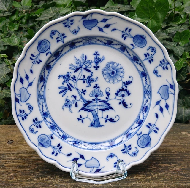 vecchio Ernst Teichert Piatto Piano Meissen piatto Blu cipolla Ø 25,0 cm 20