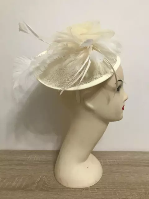 Ladies Women's Sinamay Facinator Cocktail Bridal Wedding Hat Uk Size One Size 90 2