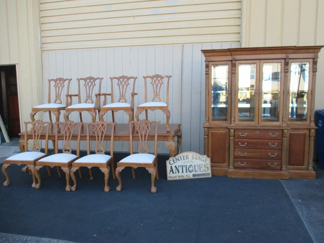 63951   LEXINGTON 10 Pc Dining Set China Breakfront  Table w/ 2 leafs + 8 Chairs