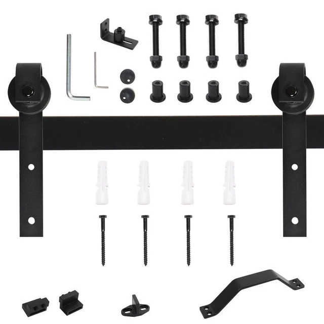 6.6 FT Sliding Barn Door Hardware Set (Basic "J")(J Shape Hangers)