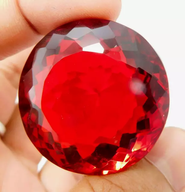 114.10 Ct. AAA+ Large Red Topaz Round Cut Loose Gemstone Gift for Ring & Pendant