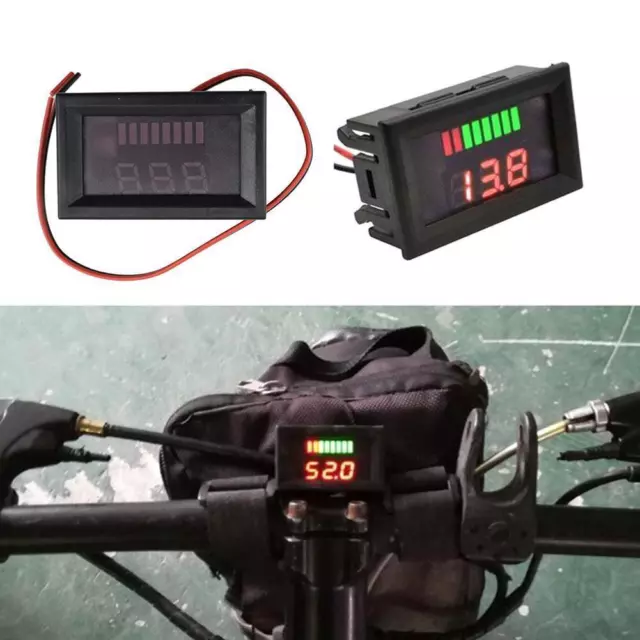 12V-60V Car Marine Motorcycle LED Digital Voltmeter Voltage Battery Meter P1W4