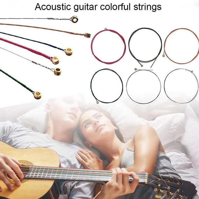 6Pcs/Set Replacement Acoustic Steel Guitar Strings Folk 1st-6th Rustproof E7P7