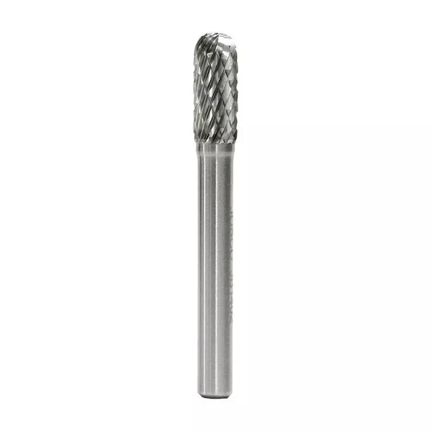 Josco 8 X 19Mm 1/4Inch Shank Ball-Nosed Cylinder Diamond Cut Carbide Burr 3