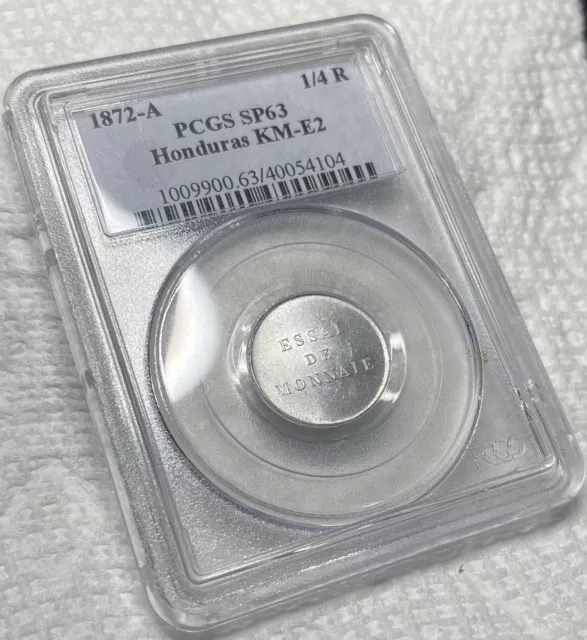 1862 A Honduras specimen Coin 1/4 Real SPECIMEN  TOP POP  PCGS  SP-63