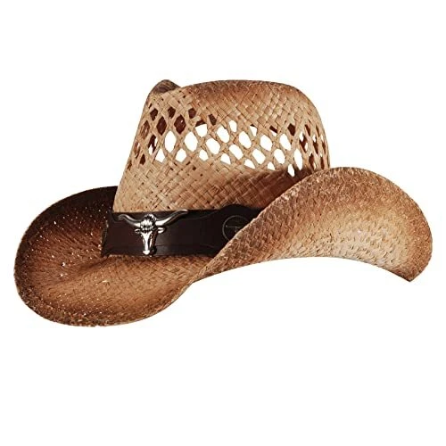 Straw Cowboy Cowgirl Hats for Women Men Summer Beach Sun Hat Panama Woven Str...