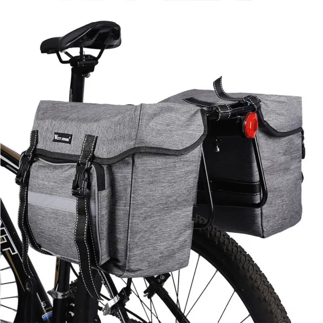 28L Waterproof MTB Bike Double Pannier Bag Bicycle Rear Rack Pack Bag UK