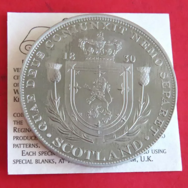 Scotland William Iiii 1830 Nickle Silver Proof Pattern Crown