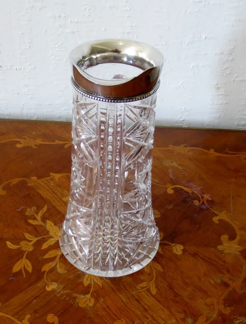 Gorham Sterling Silver and Cut Glass Crystal Pitcher- Marked