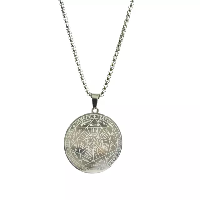 Collier pendentif 7 archanges Talisman Sigil 22 "chaîne miroir amulette en...