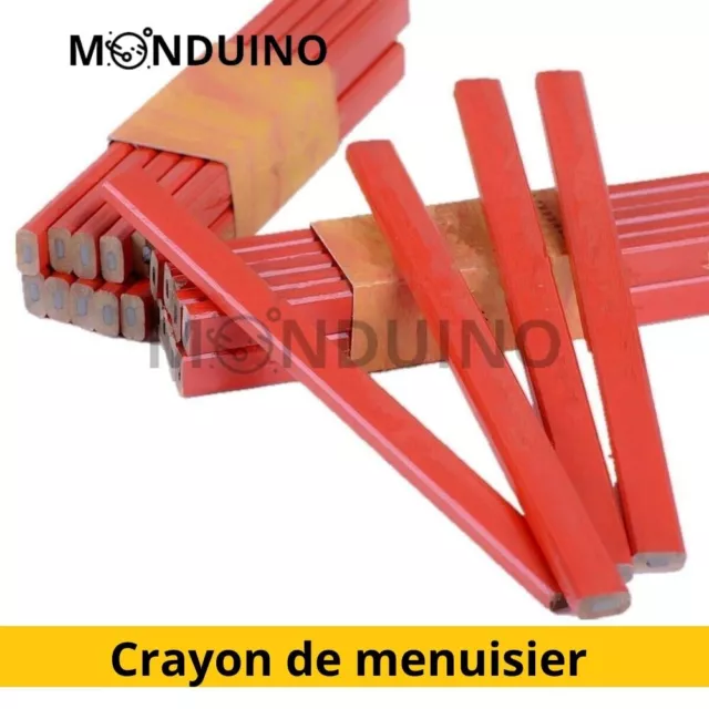 Lot De 12 Crayon De Menuisier Charpentier Marquage Bricolage En Bois A Tailler