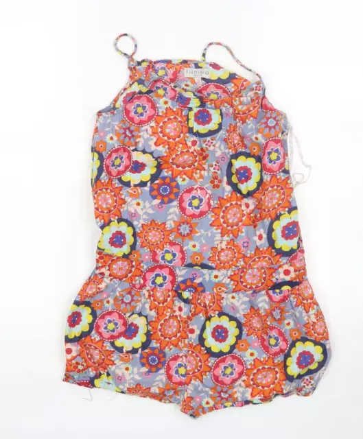 M&S Girls Multicoloured Floral Cotton Playsuit One-Piece Size 13 Years