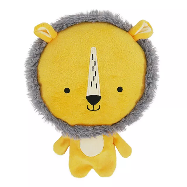 Rosewood Chubleez Leo Lion Dog Toy | Giant Squeaker Crunchy Frisbee Plush Yellow