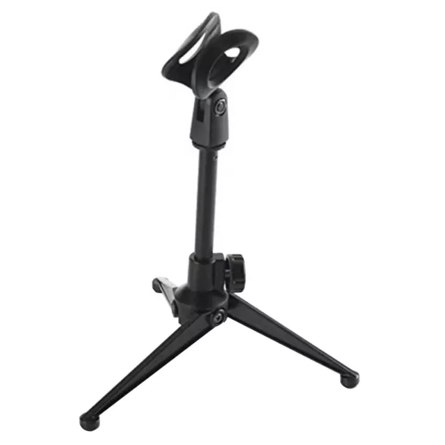 Foldable Desktop Microphone Tripod Height Adjustable Karaoke Stand with Mic Clip