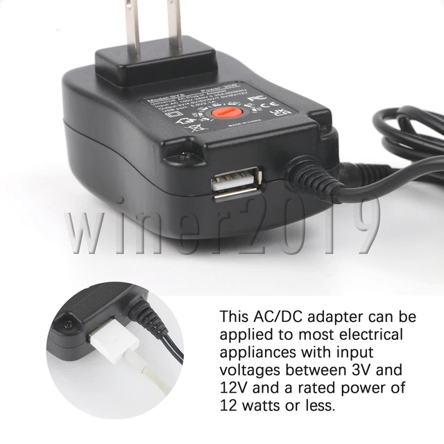 Multi Voltage Electronic Adapter Power Supply 110-240V 0.25A 50-60Hz 30W 8Plug