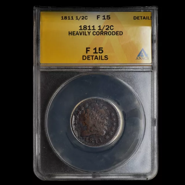 1811 Classic Head Half Cent ✪ Fine Details ✪ 1/2C Scarce Date Coin ◢Trusted◣