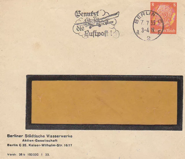 PRIVAT Ganzsache Deutsches Reich - Mi. WERTSTEMPEL  Nr: 485 - kpl. BRIEF