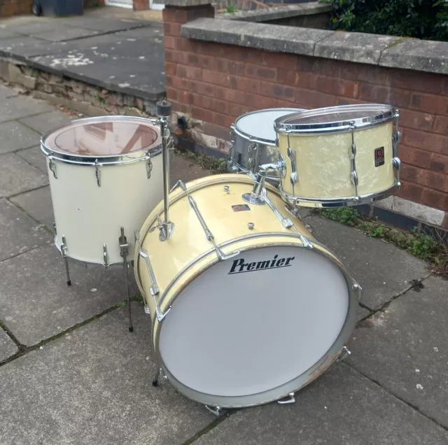 Vintage 50's/60's Premier/Olympic drum kit, 2000 (alloy snare drum) & hard cases