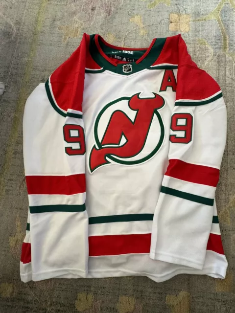 NWOT ADIDAS Taylor Hall New Jersey Devils Jersey size (52) White size LARGE