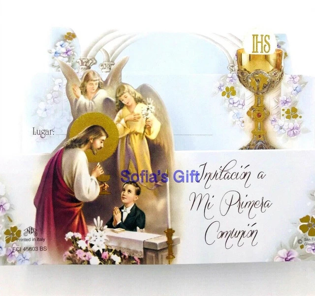 20PC FIRST COMMUNION INVITATIONS SPANISH PRIMERA COMUNION INVITACIONES