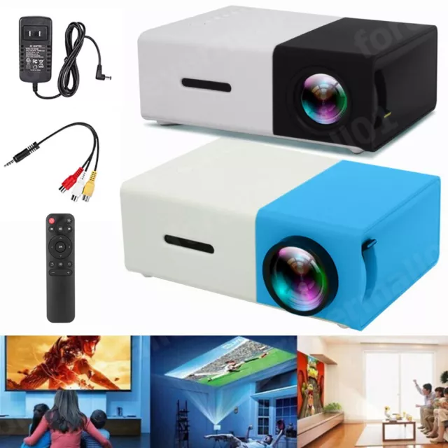 HD 1080P Mini Portable Pocket LED Projector USB HDMI AV SD Home Theater Cinema